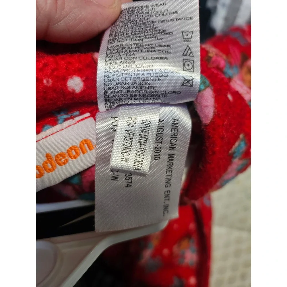 Vintage Nickelodeon Dora the Explorer Red Fleece Pajama Set 2 Piece Winter  24M